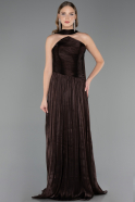 Long Brown Chiffon Prom Gown ABU6666