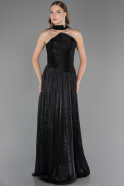 Long Black Chiffon Prom Gown ABU6666