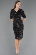 Midi Black Plus Size Cocktail Dress ABK2704