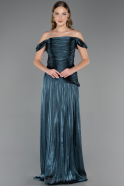Long Oil Green Chiffon Prom Gown ABU6674