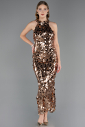 Long Copper Scaly Evening Dress ABU6676