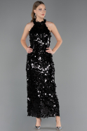 Long Black Scaly Evening Dress ABU6676