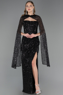 Long Black Beaded Evening Dress ABU6679