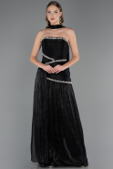 Long Black Chiffon Evening Dress ABU6681