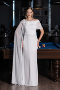 Long White Chiffon Evening Dress ABU5418