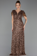 Long Copper Scaly Plus Size Evening Dress ABU6688