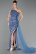Long Indigo Stony Evening Dress ABU6691