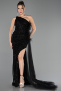 Long Black Stony Evening Dress ABU6691