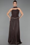 Long Brown Chiffon Evening Dress ABU6707