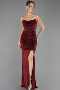 Long Burgundy Prom Gown ABU6695