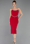 Midi Red Cocktail Dress ABK2702