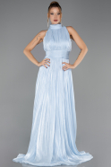 Long Light Blue Chiffon Prom Gown ABU6706