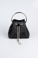 Black Satin Evening Bag V433