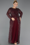 Long Burgundy Scaly Formal Plus Size Dress ABU6724
