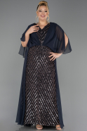 Long Anthracite Scaly Plus Size Evening Dress ABU6729