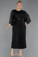 Midi Black Plus Size Cocktail Dress ABK2712