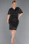 Midi Black Plus Size Cocktail Dress ABK2704