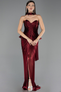 Long Burgundy Chiffon Prom Gown ABU6731