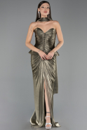 Long Olive Drab Chiffon Prom Gown ABU6731