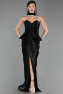 Long Black Chiffon Prom Gown ABU6731