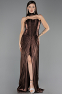 Long Brown Chiffon Prom Gown ABU6732