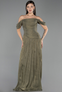 Long Olive Drab Chiffon Prom Gown ABU6602