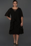 Short Black Oversized Evening Dress C9028