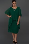 Short Emerald Green Oversized Evening Dress C9028