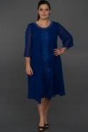 Short Sax Blue Oversized Evening Dress C9029