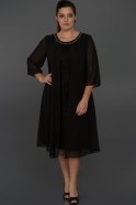 Short Black Oversized Evening Dress C9029
