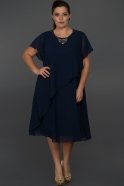 Short Navy Blue Oversized Evening Dress ABK082