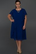 Short Sax Blue Oversized Evening Dress ABK082