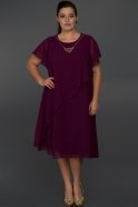 Short Violet Oversized Evening Dress ABK082