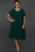 Short Emerald Green Oversized Evening Dress ABK082