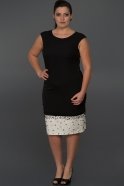 Short Black-Ecru Plus Size Dress C9033