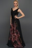 Long Black-Plum Evening Dress ST5253