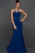 Long Sax Blue Evening Dress W6003