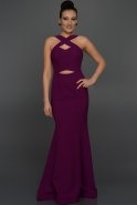 Long Purple Evening Dress W6007