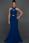 Long Sax Blue Evening Dress W6007