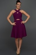 Short Purple Evening Dress W8000