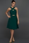 Short Emerald Green Evening Dress W8000