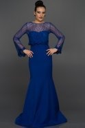 Long Sax Blue Prom Dress C7226