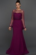 Long Violet Prom Dress C7226