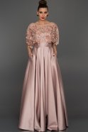 Long Rose Colored Evening Dress ABU115