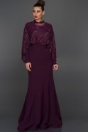 Long Plum Hijab Dress ABU351