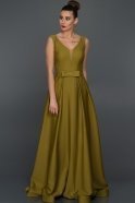 Long Olive Drab Evening Dress S4392