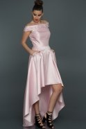Front Short Back Long Pink Evening Dress ABO004