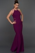 Long Purple Evening Dress W6016