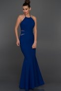 Long Sax Blue Evening Dress W6016