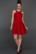 Short Red Evening Dress ABK004